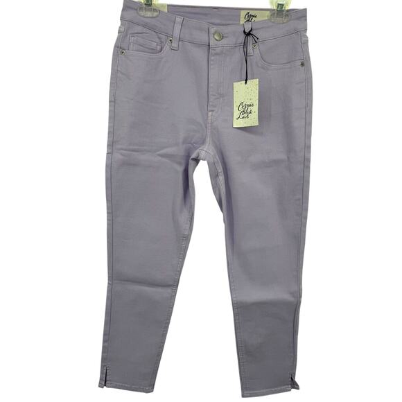 Cosmic Blue Love Women Denim Stretch Mid Rise Ankle Zip Jeans Size 28 Purple NWT - Picture 1 of 4